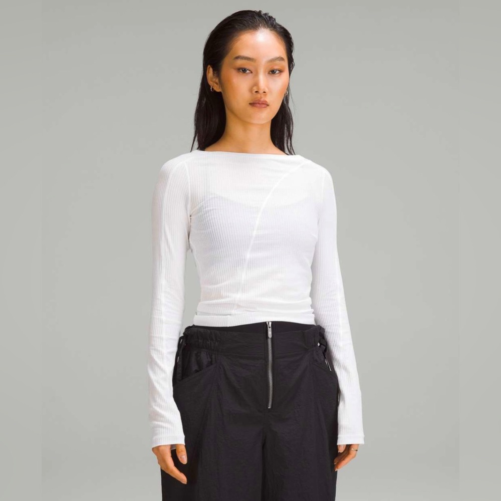 lululemon asymmetrical ribbed cotton long-sleeve